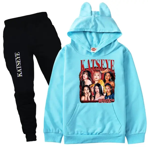 KATSEYE Kpop Clothes Kids Tracksuit Cotton – Stylish Outfits - COLOR 7 / 160(Kids 12-14Years)