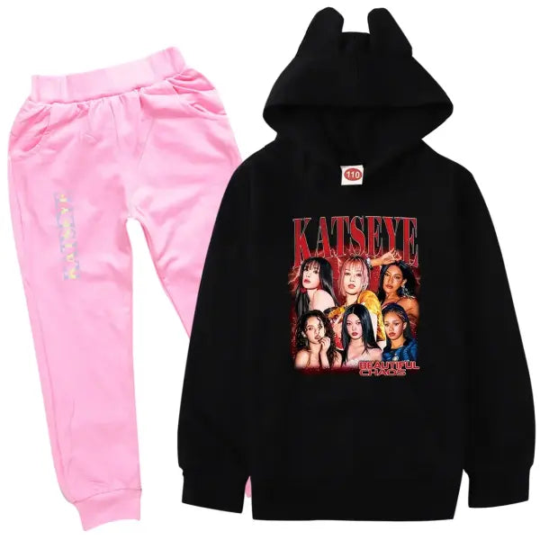 KATSEYE Kpop Clothes Kids Tracksuit Cotton – Stylish Outfits - COLOR 13 / 160(Kids 12-14Years)