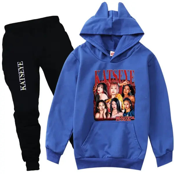 KATSEYE Kpop Clothes Kids Tracksuit Cotton – Stylish Outfits - COLRO 11 / 160(Kids 12-14Years)