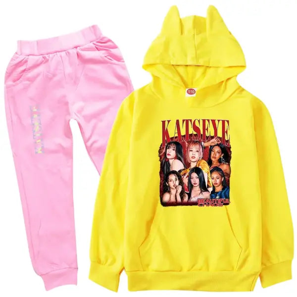 KATSEYE Kpop Clothes Kids Tracksuit Cotton – Stylish Outfits - COLOR 17 / 160(Kids 12-14Years)