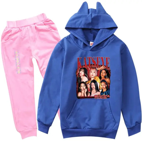 KATSEYE Kpop Clothes Kids Tracksuit Cotton – Stylish Outfits - COLOR 23 / 160(Kids 12-14Years)