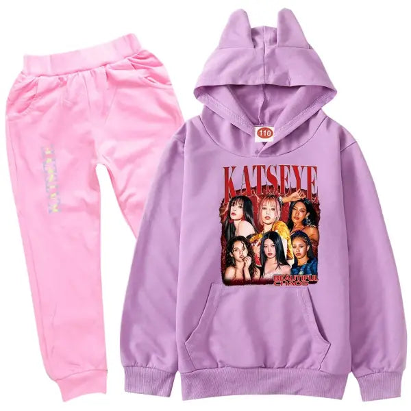KATSEYE Kpop Clothes Kids Tracksuit Cotton – Stylish Outfits - COLOR 20 / 100cm(Kids 2-3Years)