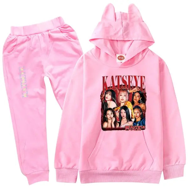 KATSEYE Kpop Clothes Kids Tracksuit Cotton – Stylish Outfits - COLRO 24 / 100cm(Kids 2-3Years)