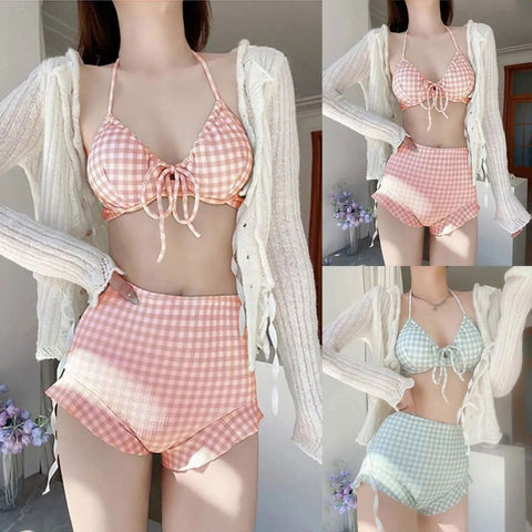 Kawaii Bikini - Sexy Plaid Lolita Fashion Swimsuit for Women