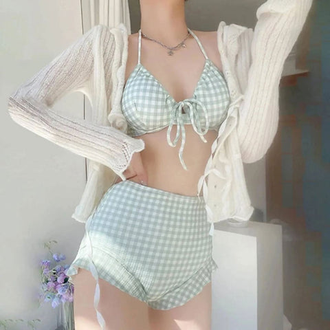 Kawaii Bikini - Sexy Plaid Lolita Fashion Swimsuit for Women