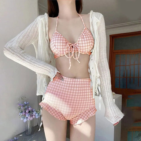 Kawaii Bikini - Sexy Plaid Lolita Fashion Swimsuit for Women