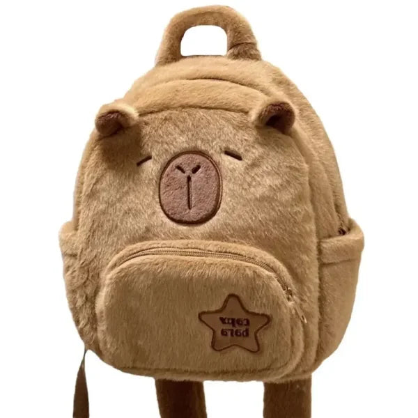 Kawaii Capybara Plush Backpack - Versatile Cartoon Crossbody Tote Bag - Himpall