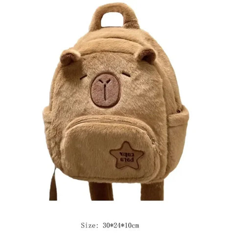 Kawaii Capybara Plush Backpack - Versatile Cartoon Crossbody Tote Bag - Himpall