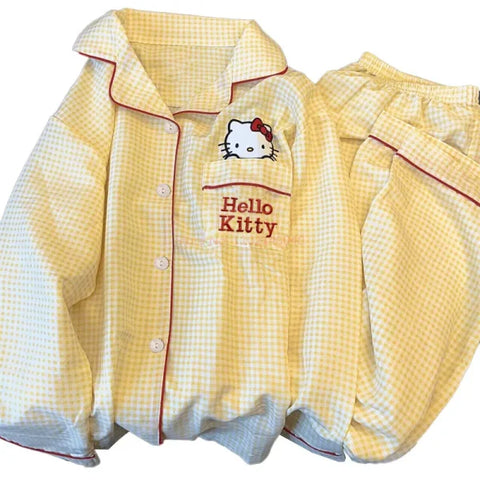 Kawaii Hello Kitty Kuromi Short Pajamas Set - Cartoon Sleepwear for Girls