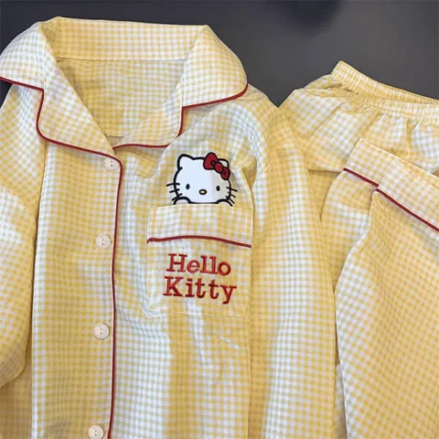 Kawaii Hello Kitty Kuromi Short Pajamas Set - Cartoon Sleepwear for Girls