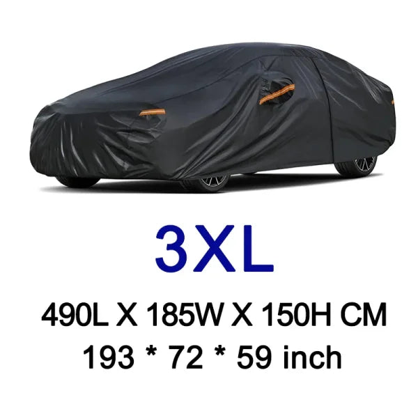 Kayme Black Heavy Duty Cotton Car Cover for All-Weather Protection - Himpall