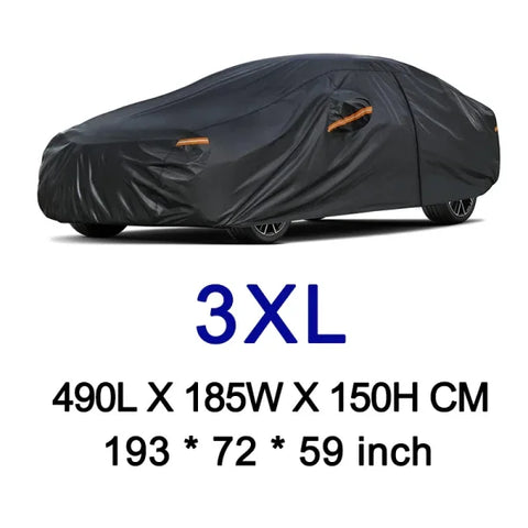 Kayme Black Heavy Duty Cotton Car Cover for All-Weather Protection - Himpall