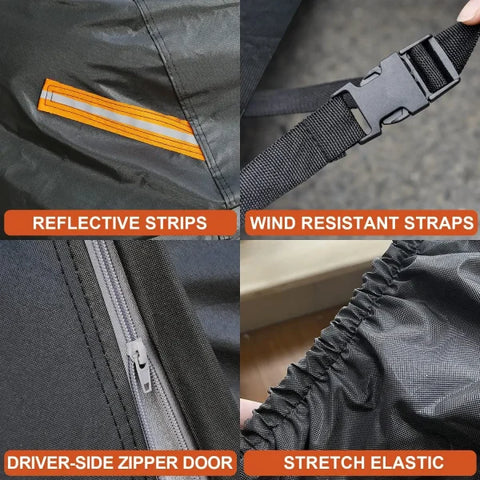 Kayme Black Heavy Duty Cotton Car Cover for All-Weather Protection - Himpall