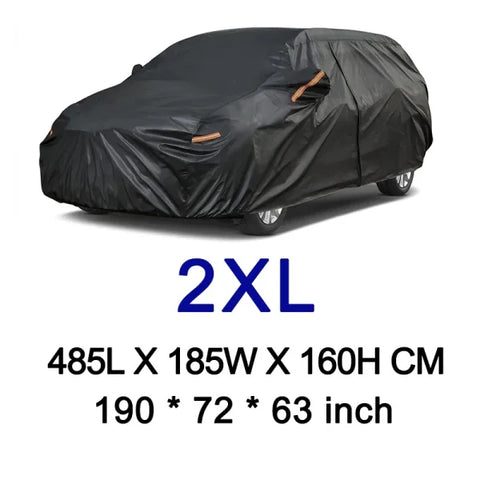 Kayme Black Heavy Duty Cotton Car Cover for All-Weather Protection - Himpall