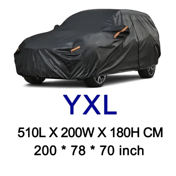 Kayme Black Heavy Duty Cotton Car Cover for All-Weather Protection - Himpall