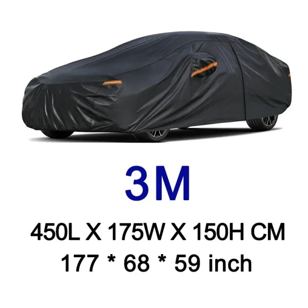 Kayme Black Heavy Duty Cotton Car Cover for All-Weather Protection - Himpall