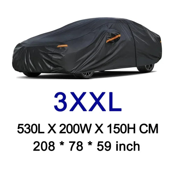 Kayme Black Heavy Duty Cotton Car Cover for All-Weather Protection - Himpall