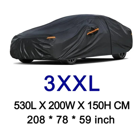 Kayme Black Heavy Duty Cotton Car Cover for All-Weather Protection - Himpall