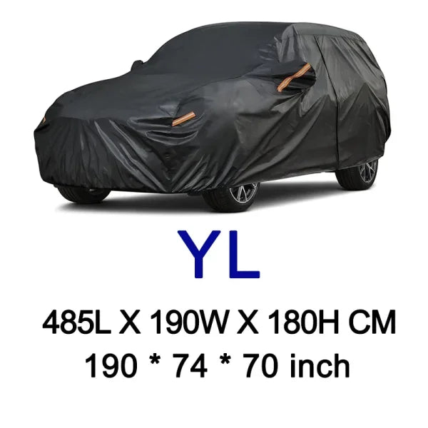 Kayme Black Heavy Duty Cotton Car Cover for All-Weather Protection - Himpall