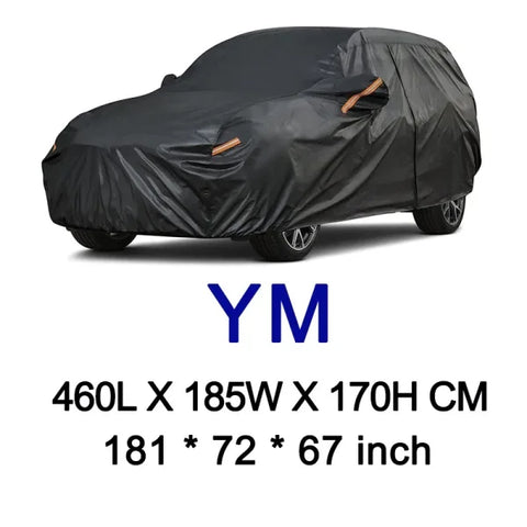 Kayme Black Heavy Duty Cotton Car Cover for All-Weather Protection - Himpall