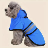 Adjustable Waterproof and Windproof Dog Raincoat Lightweight Outdoor Pet Jacket - Blue / XL