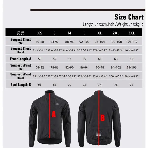 Windproof men cycling jacket Black Ultralight MTB sports