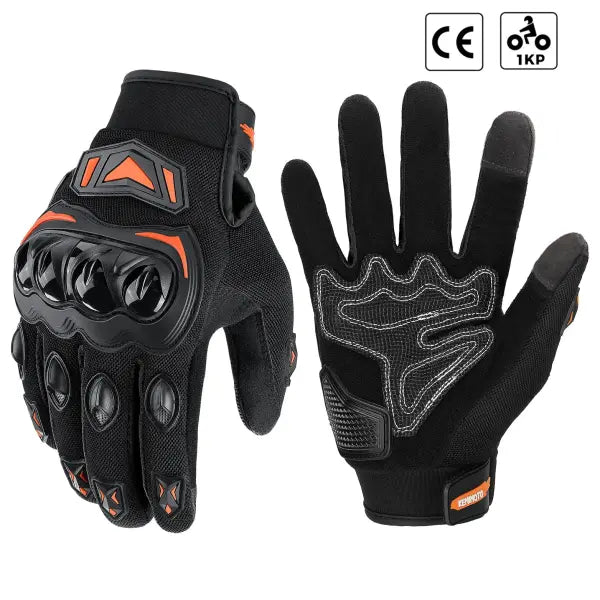 Kemimoto summer riding gloves CE touchscreen guantes moto - F1402 Orange / M / China Mainland