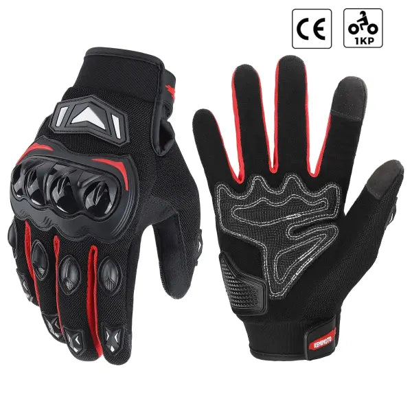 Kemimoto summer riding gloves CE touchscreen guantes moto - F1402 Red / M / China Mainland