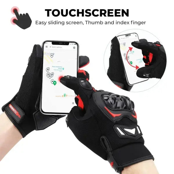 Kemimoto summer riding gloves CE touchscreen guantes moto