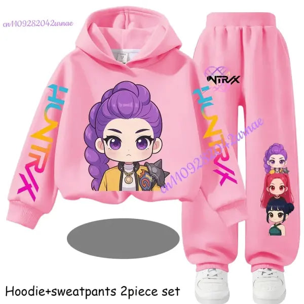 Zoey Hoodie Set Polyester Outfit for Kids Comfort - 2 / 130