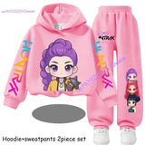 Zoey Hoodie Set Polyester Outfit for Kids Comfort - 2 / 130