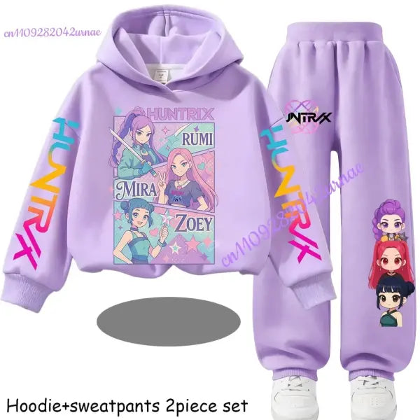 Zoey Hoodie Set Polyester Outfit for Kids Comfort - 11 / 140