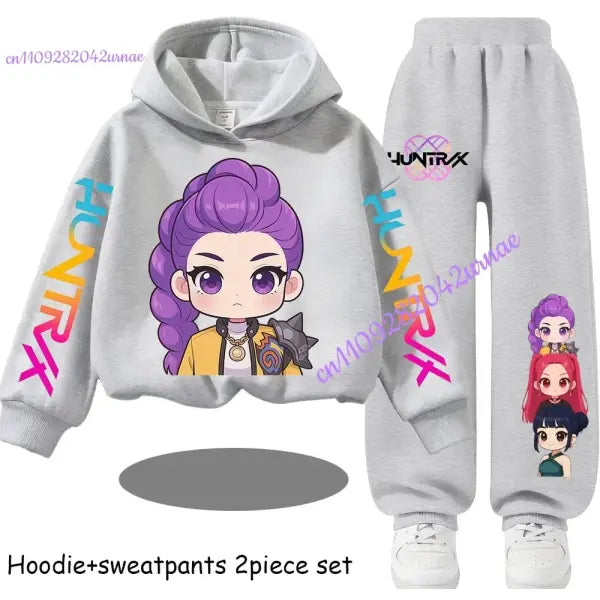 Zoey Hoodie Set Polyester Outfit for Kids Comfort - 4 / 150
