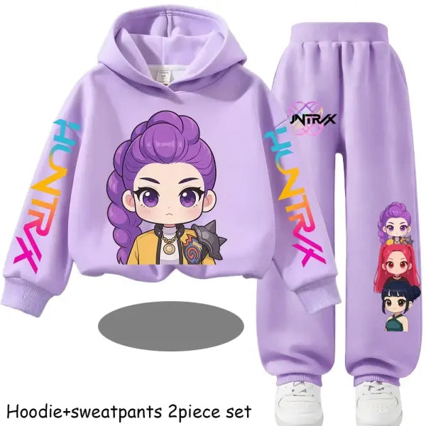 Zoey Hoodie Set Polyester Outfit for Kids Comfort - 3 / 140