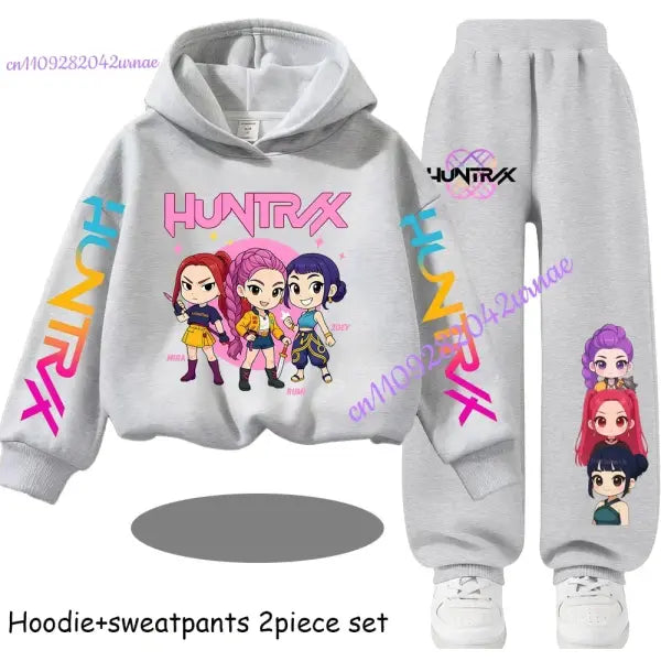 Zoey Hoodie Set Polyester Outfit for Kids Comfort - 8 / 160