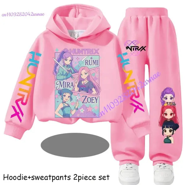 Zoey Hoodie Set Polyester Outfit for Kids Comfort - 10 / 130