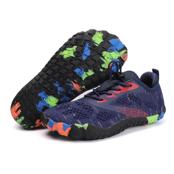 Kids Aqua Shoes Breathable Mesh Upper Quick Dry Swimming Sneakers - EX-23106-Dark blue / 38