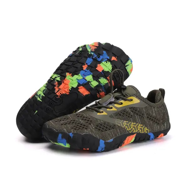 Kids Aqua Shoes Breathable Mesh Upper Quick Dry Swimming Sneakers - EX-23106-Army green / 33