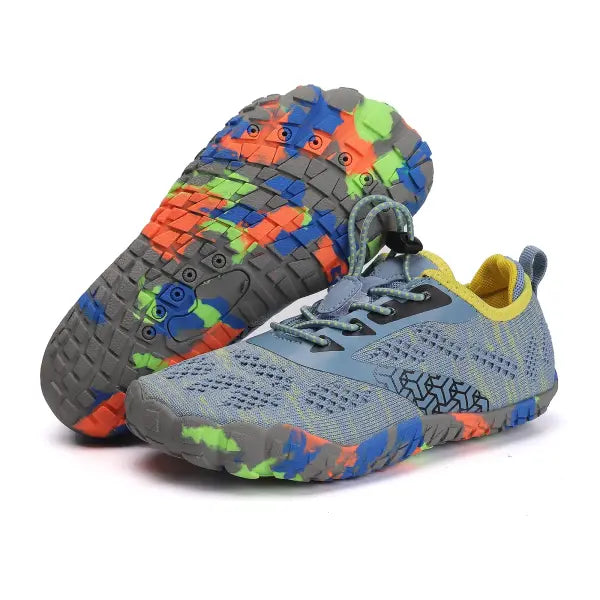 Kids Aqua Shoes Breathable Mesh Upper Quick Dry Swimming Sneakers - EX-23106-Wu grey / 37