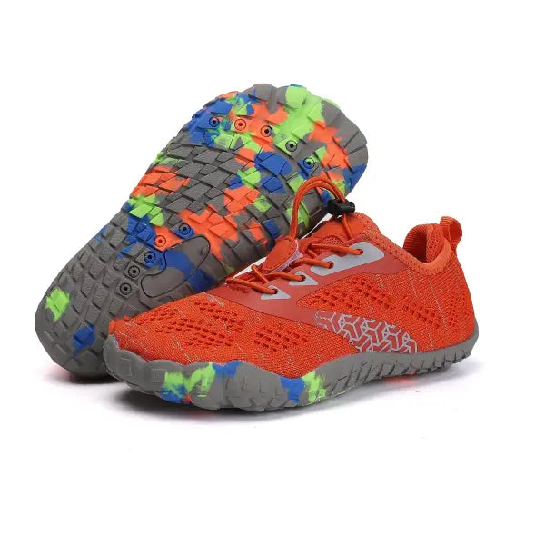 Kids Aqua Shoes Breathable Mesh Upper Quick Dry Swimming Sneakers - EX-23106-Orange / 34