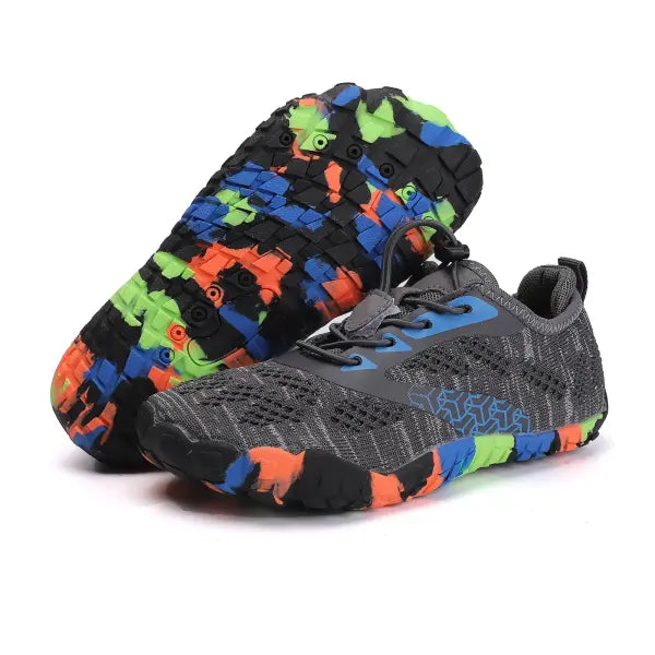Kids Aqua Shoes Breathable Mesh Upper Quick Dry Swimming Sneakers - EX-23106-Dark grey / 32
