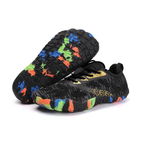 Kids Aqua Shoes Breathable Mesh Upper Quick Dry Swimming Sneakers - EX-23106-Black / 24
