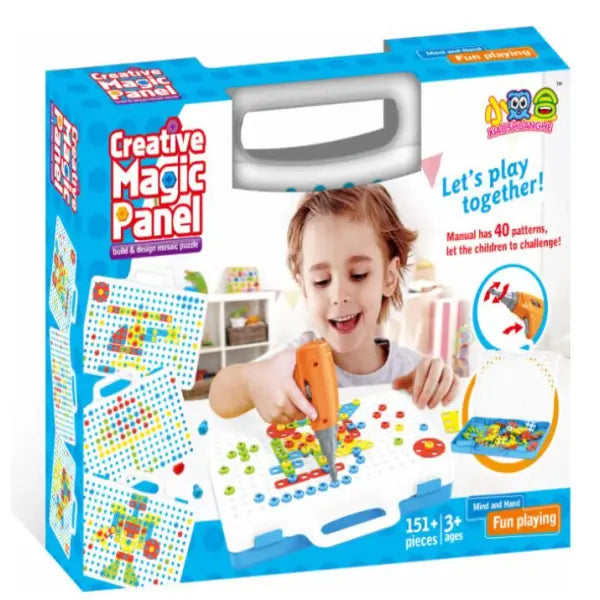 Kids’ Creative Drill & Screw Building Set – Colorful Educational Construction Toy - 151pc color packing - Hair Remover