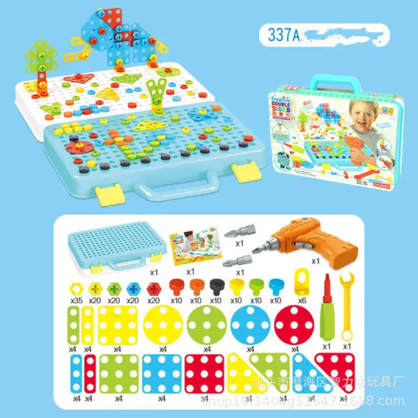 Kids’ Creative Drill & Screw Building Set – Colorful Educational Construction Toy - 337A252pc - Hair Remover