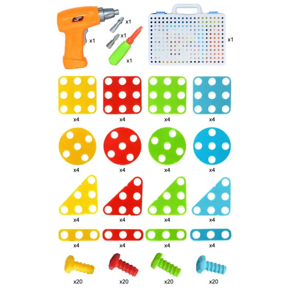 Kids’ Creative Drill & Screw Building Set – Colorful Educational Construction Toy - Hair Remover