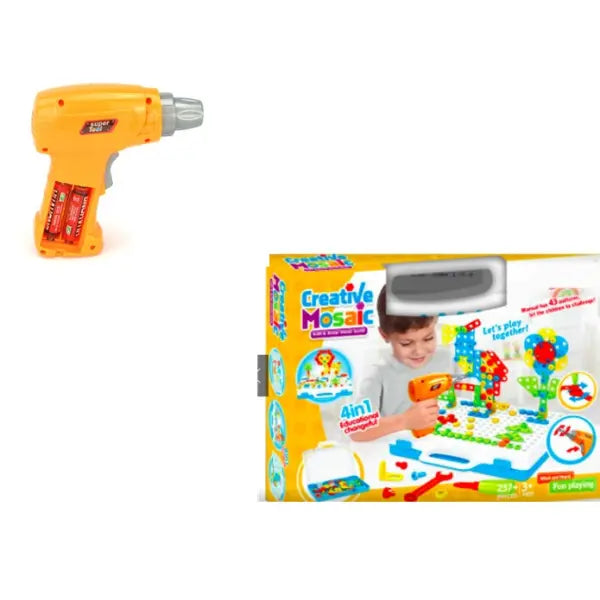 Kids’ Creative Drill & Screw Building Set – Colorful Educational Construction Toy - 237pc English and screwdriver