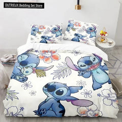 Kids Kawaii Stitch Cartoon Bedding Set - Duvet Cover & Pillowcase - Himpall