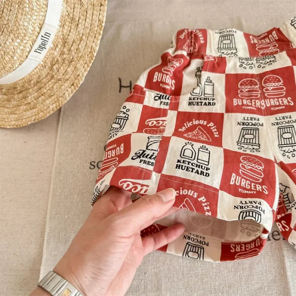 Kids Plaid Print Cotton Shorts – Breathable Wide-Leg Summer Trousers for Boys & Girls - Himpall