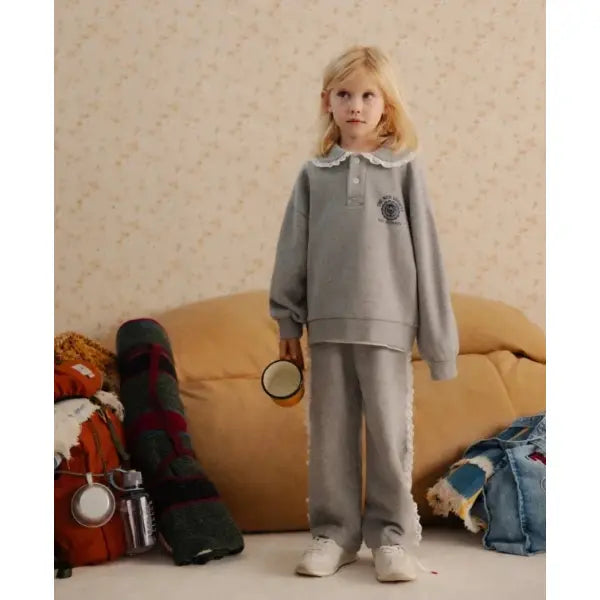 Kids Sweaters Autumn Winter Cotton Fleece Outfit Set