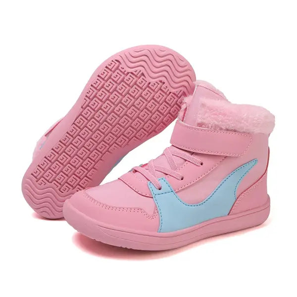 Kids Wide Toe Barefoot Snow Boots – Minimalist Winter Sneakers for Boys & Girls Warm Toddler Boots - 608-Pink / 31
